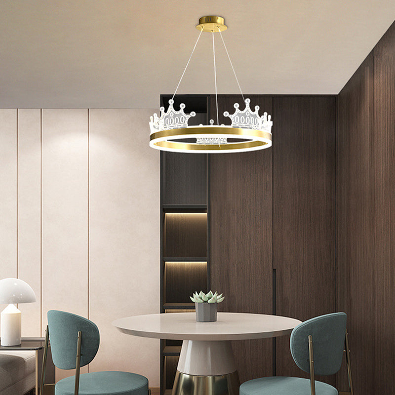 Postmodern Circle Chandelier Brass Chandelier Pendant in Gold for Dining Room