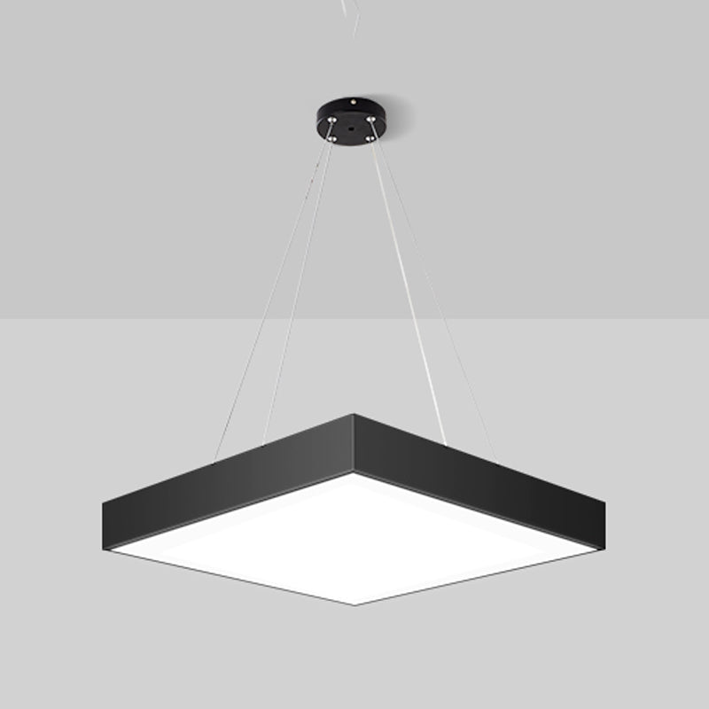 Forme carrée métallique Hanging Light Moderne 1 Lumière luminaire Lumières en noir