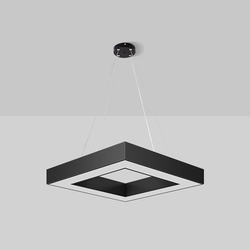 Metal Square Shape Hanging Light Modern 1 Light Flush Mount Light Fixtures in Black