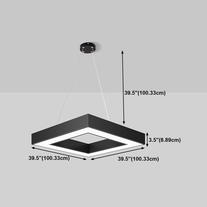 Metall quadratische Form hängende hängende moderne 1 leichte Flush -Brunnenleuchten in Schwarz