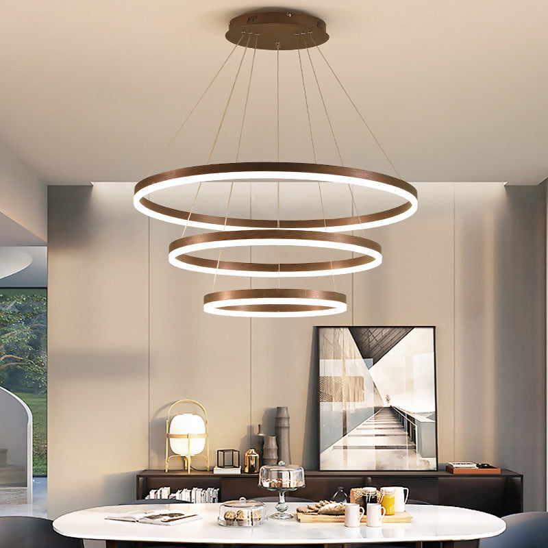 Metal Ring Chandelier Pendant Light Modern Style LED Hanging Pendant Light