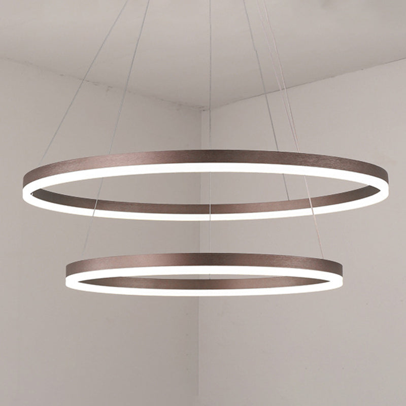 Metal Ring Chandelier Pendant Light Modern Style LED Hanging Pendant Light