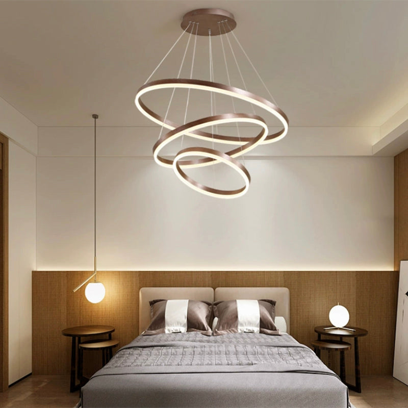 Metal Ring Chandelier Pendant Light Modern Style LED Hanging Pendant Light