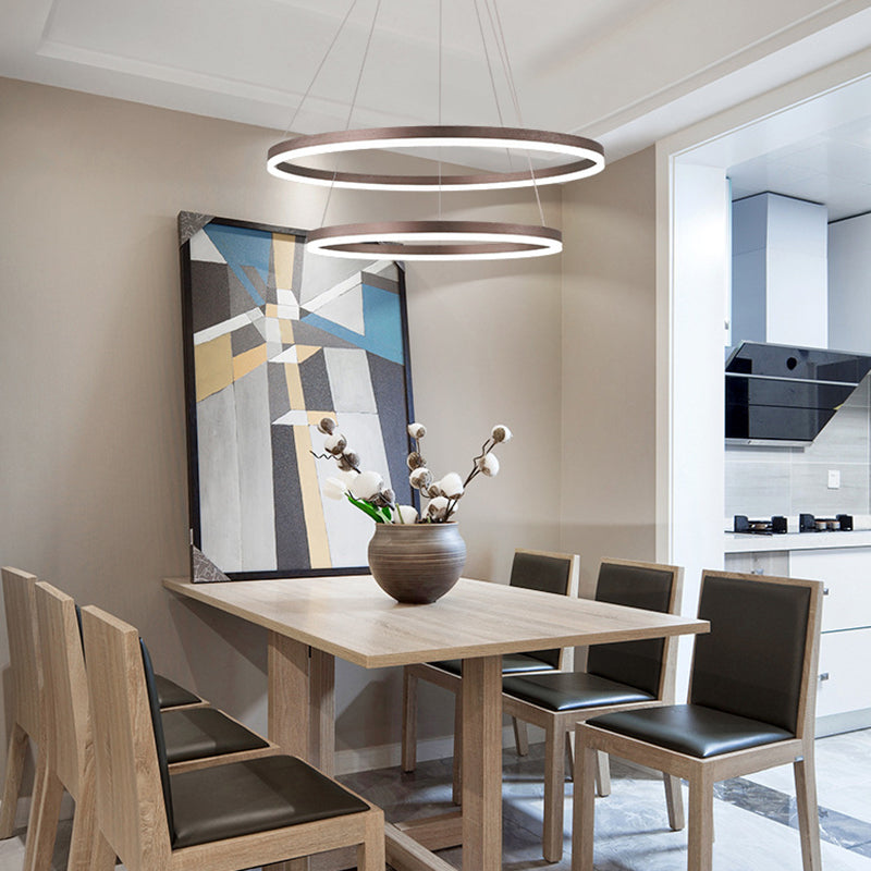 Metal Ring Chandelier Pendant Light Modern Style LED Hanging Pendant Light