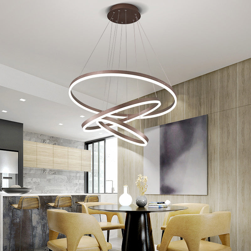 Metal Ring Chandelier Pendant Light Modern Style LED Hanging Pendant Light