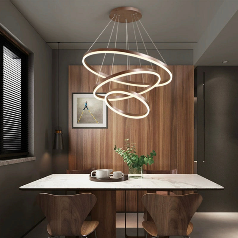 Metal Ring Chandelier Pendant Light Modern Style LED Hanging Pendant Light