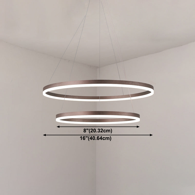 Metal Ring Chandelier Pendant Light Modern Style LED Hanging Pendant Light