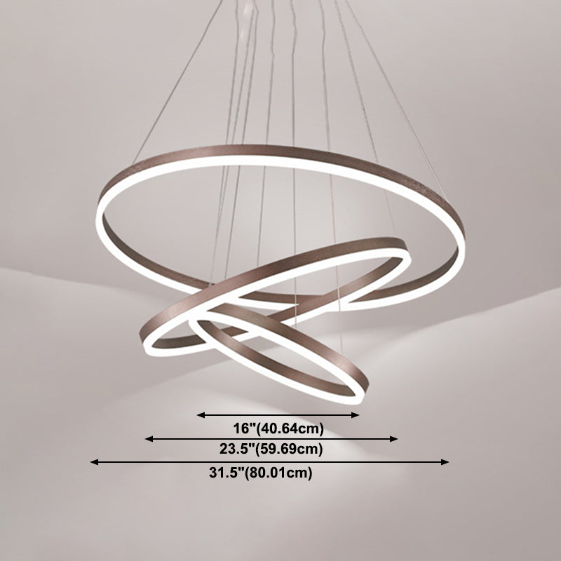 Metal Ring Chandelier Pendant Light Modern Style LED Hanging Pendant Light