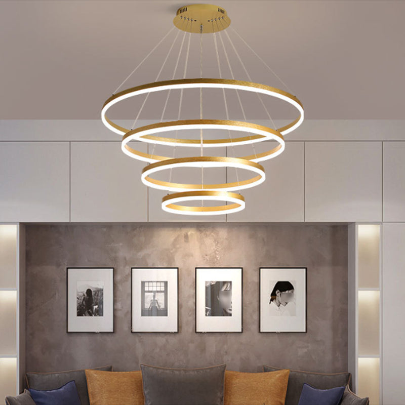 Metal Multi-Tier Chandelier Pendant Light Simple LED Hanging Light Fixture