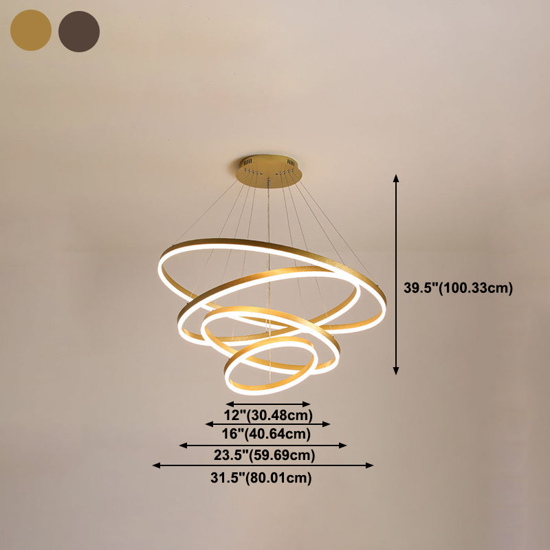 Metal Multi-Tier Chandelier Pendant Light Simple LED Hanging Light Fixture