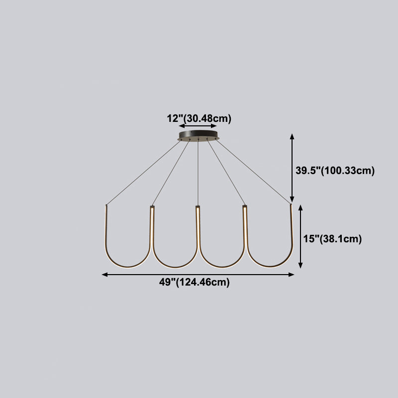 Métalage en U-Shape Pendant Light Simple LED PENDANT PRENDANT