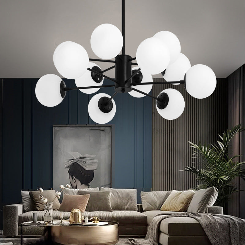 Moderner Glasschatten Kronleuchter Globe Multi -Light Kronleuchter Anhänger für Wohnzimmer