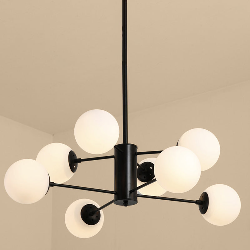 Moderner Glasschatten Kronleuchter Globe Multi -Light Kronleuchter Anhänger für Wohnzimmer