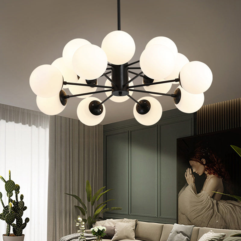 Moderner Glasschatten Kronleuchter Globe Multi -Light Kronleuchter Anhänger für Wohnzimmer