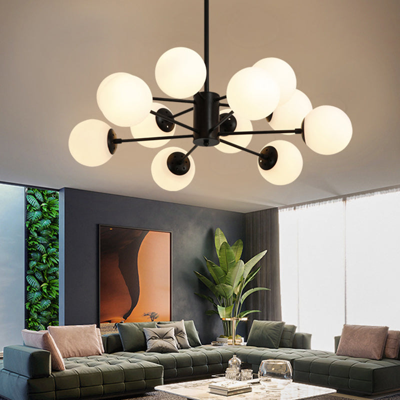 Modern Glass Shade Chandelier Globe Multi Light Chandelier Pendant for Living Room