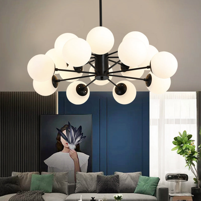 Moderner Glasschatten Kronleuchter Globe Multi -Light Kronleuchter Anhänger für Wohnzimmer