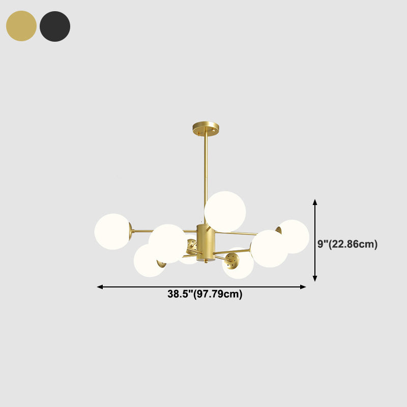 Moderner Glasschatten Kronleuchter Globe Multi -Light Kronleuchter Anhänger für Wohnzimmer