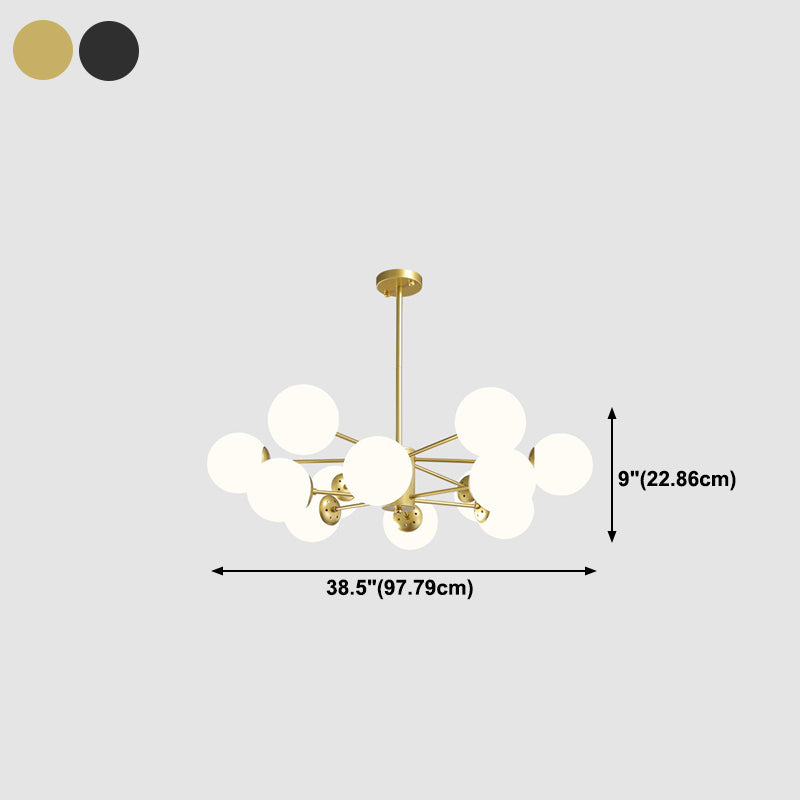 Moderner Glasschatten Kronleuchter Globe Multi -Light Kronleuchter Anhänger für Wohnzimmer