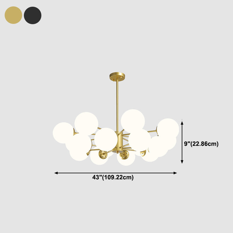 Moderner Glasschatten Kronleuchter Globe Multi -Light Kronleuchter Anhänger für Wohnzimmer