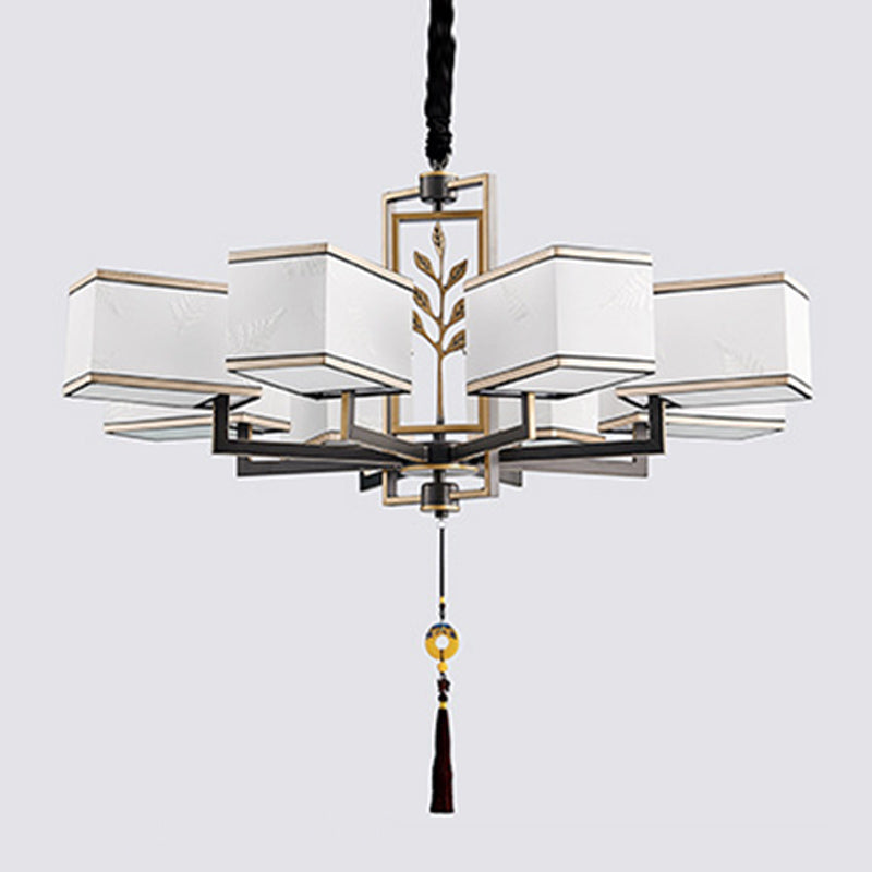 Modern Style Geometry Shape Hanging Chandelier Fabrics Multi Light Hanging Lamp