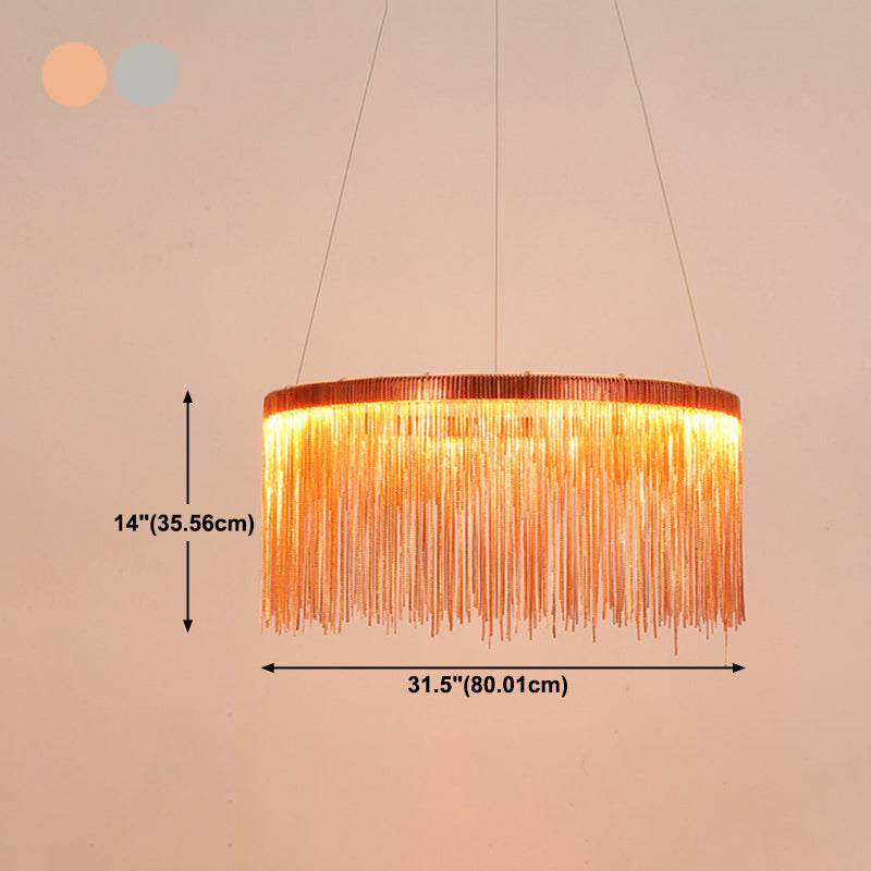 Multi Light Hanging Chandelier Modern Style Metal Hanging Lighting for Living Room