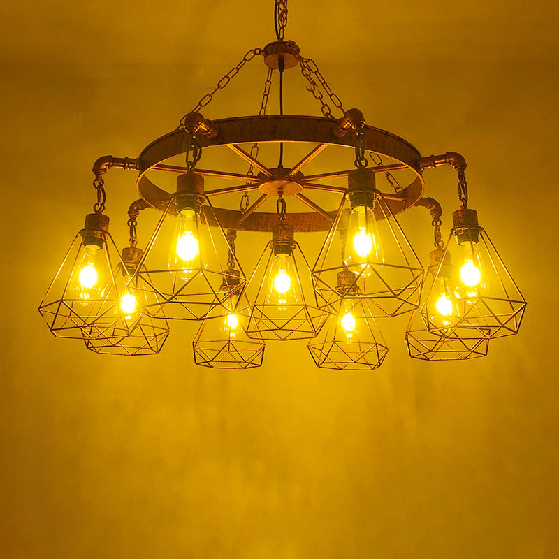 Industrial Style Multi Light Chandelier American Water Pipe Pendant Light Fixture