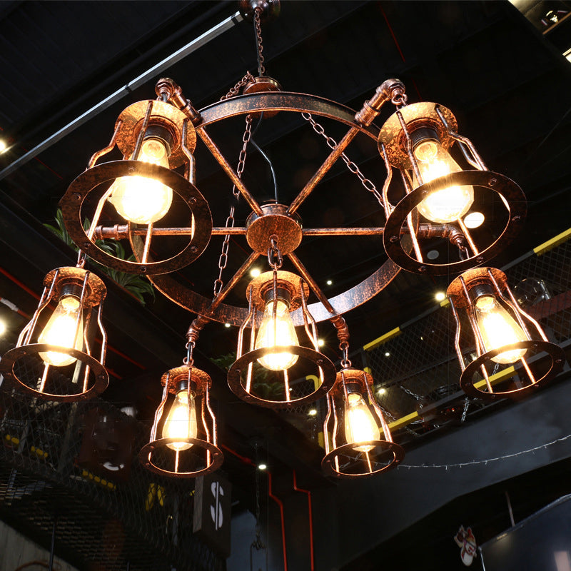 Industrial Style Multi Light Chandelier American Water Pipe Pendant Light Fixture