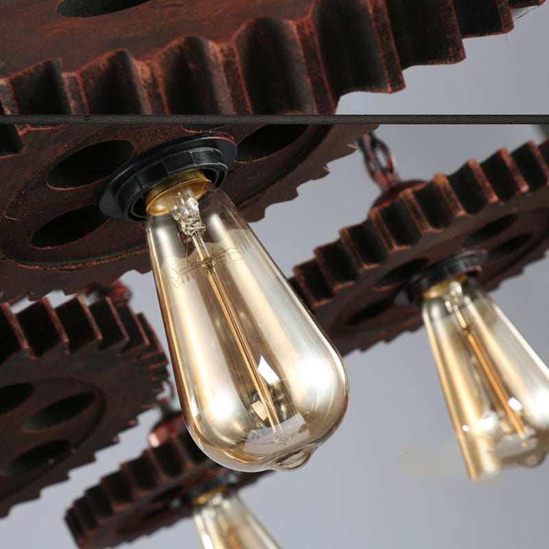 Industriële stijl multi -light kroonluchter Amerikaanse waterpijp hanglamp met een hanger