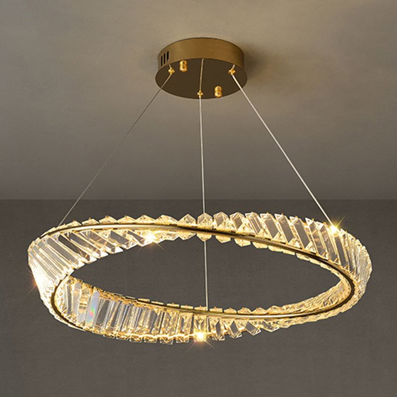 Ring Shape Hanging Lamp LED Crystal Chandelier Light for Bedroom