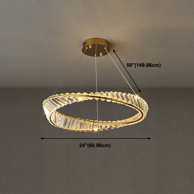 Ring Shape Hanging Lamp LED Crystal Chandelier Light for Bedroom