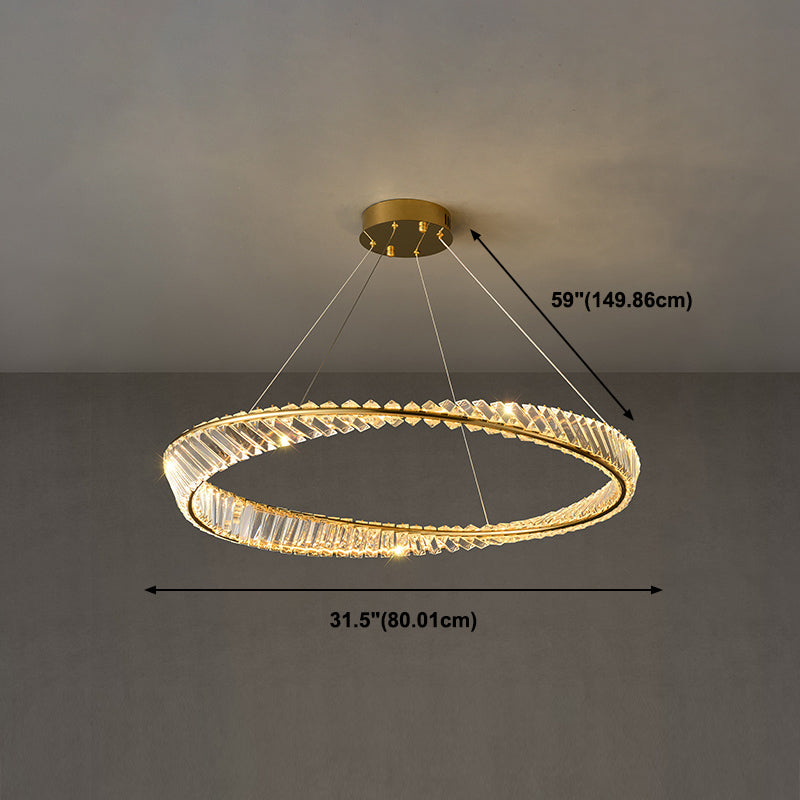 Ring Shape Hanging Lamp LED Crystal Chandelier Light for Bedroom