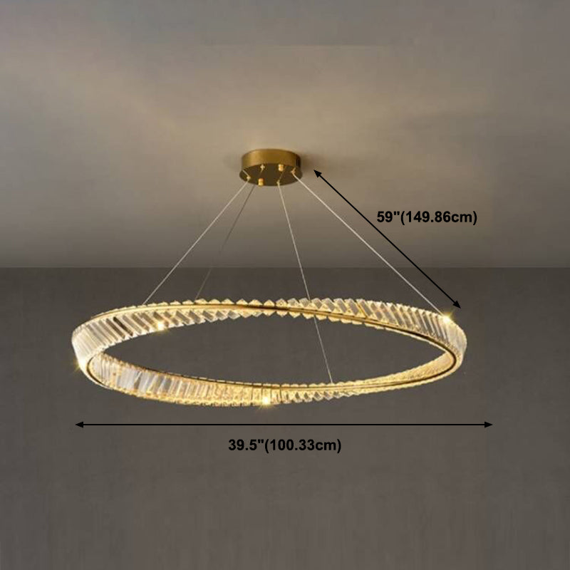 Ring Shape Hanging Lamp LED Crystal Chandelier Light for Bedroom