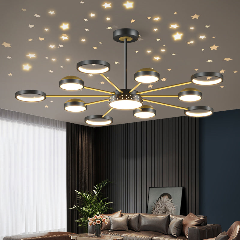 Geometry Shade Metal Chandelier Lights Modern Chandelier Lighting Fixtures in Black