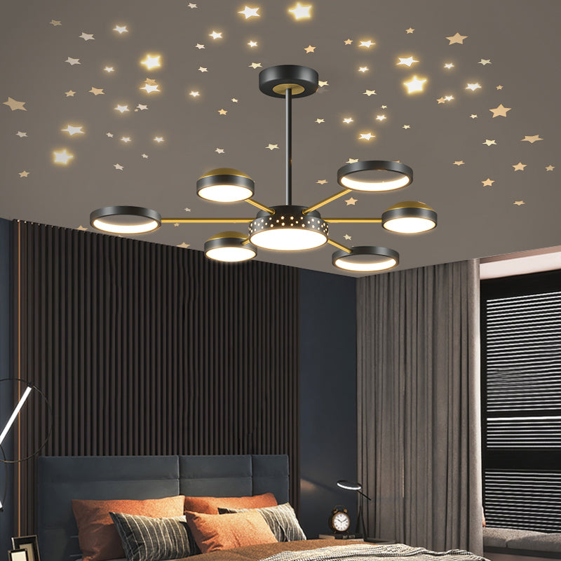 Geometry Shade Metal Chandelier Lights Modern Chandelier Lighting Fixtures in Black