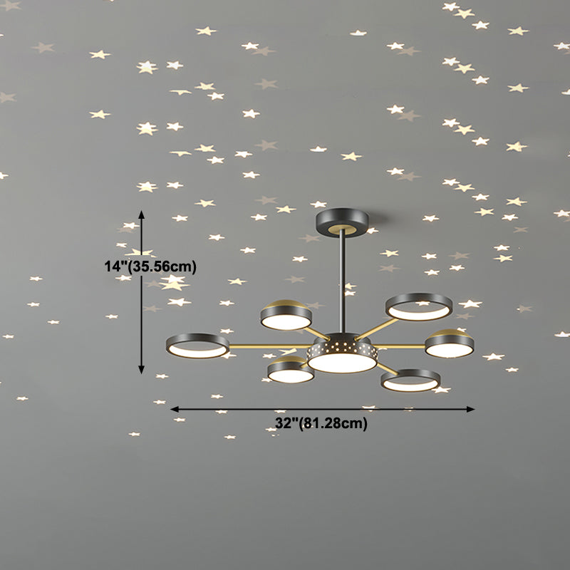 Geometrie Schatten Metall Kronleuchter Lichter moderne Kronleuchterbeleuchtung in Schwarz