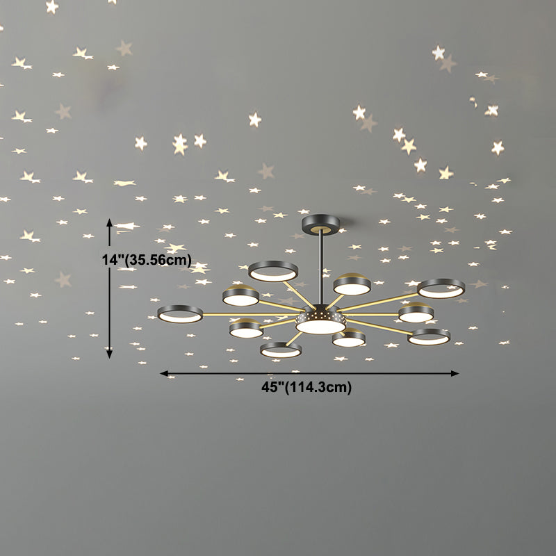 Geometrie Schatten Metall Kronleuchter Lichter moderne Kronleuchterbeleuchtung in Schwarz