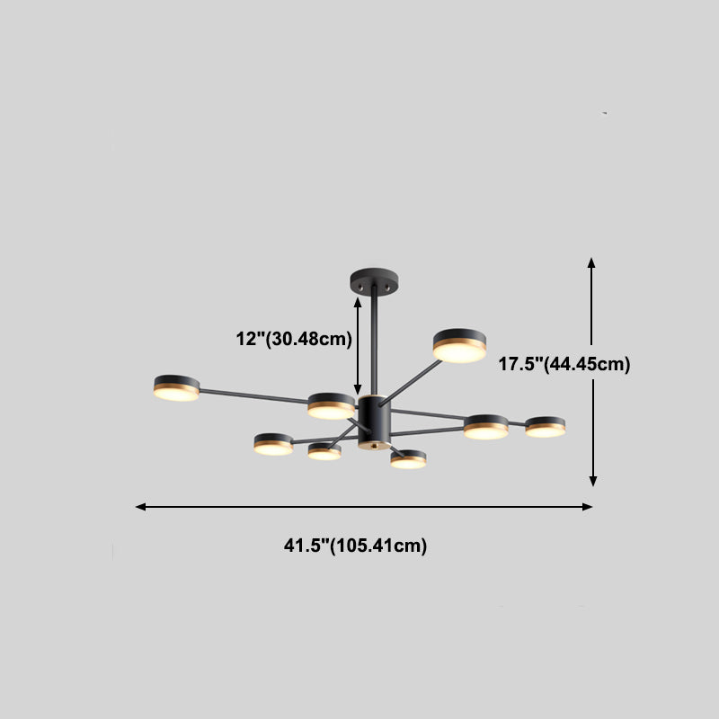 Multi -light cirkelvormige tak hangende lichten moderne stijl metaalhangende verlichting voor studie