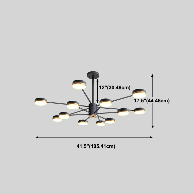 Multi Light Circular Branch Hanging Lights Modern Style Metal Hanging Lighting for Study