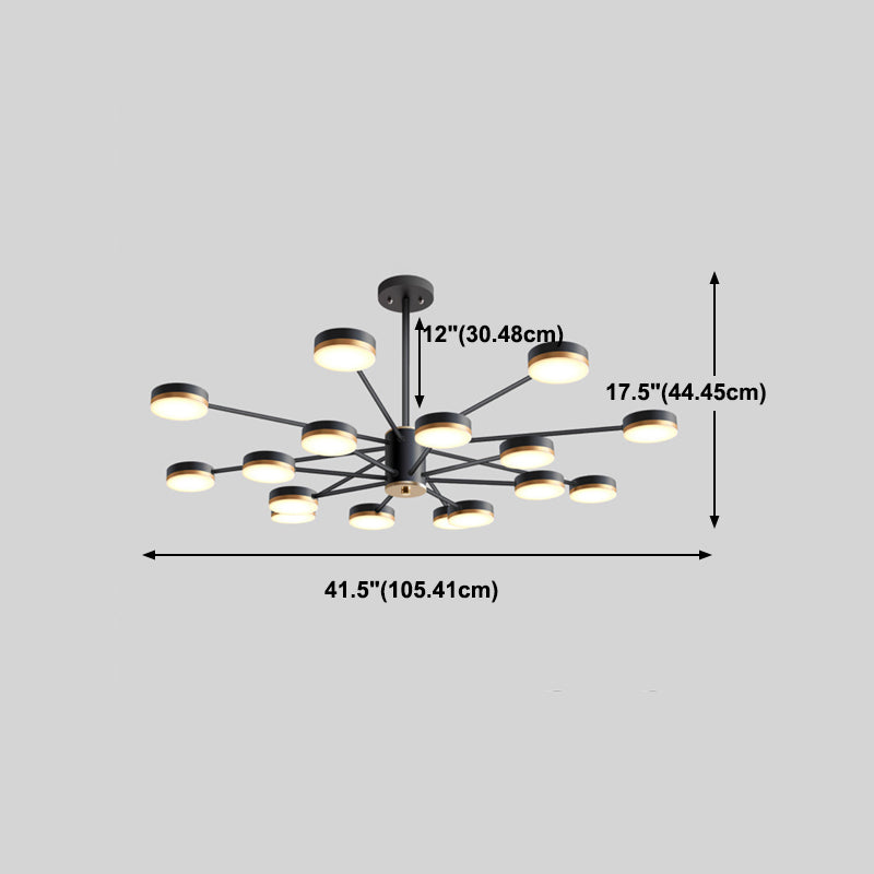 Multi -light cirkelvormige tak hangende lichten moderne stijl metaalhangende verlichting voor studie