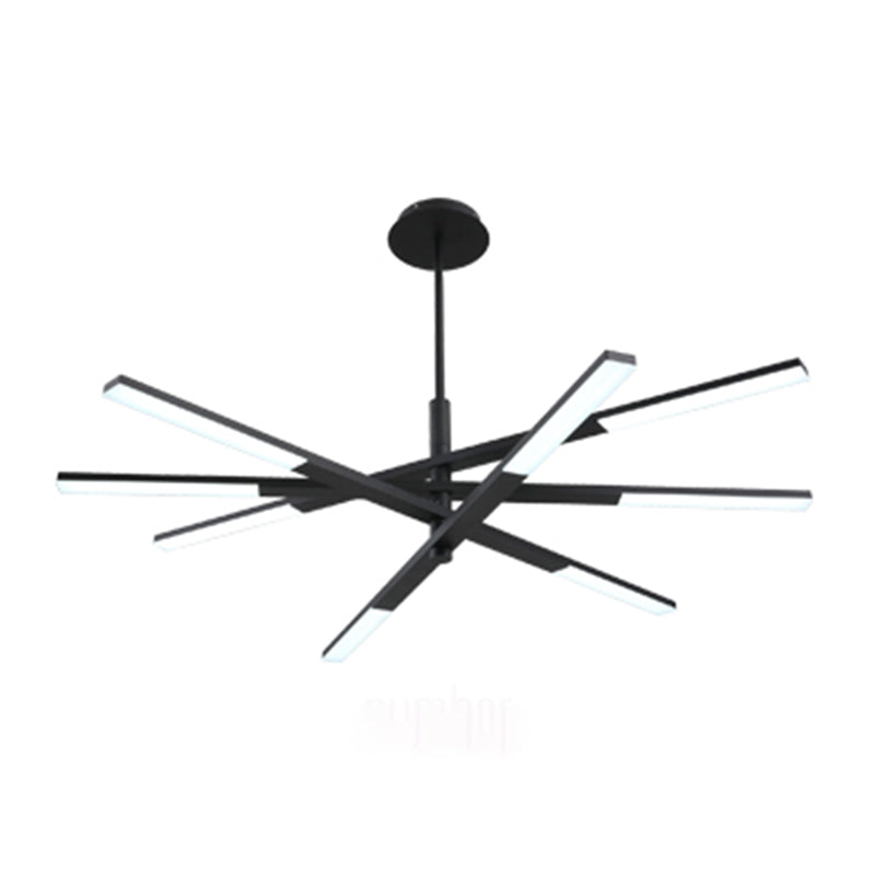 Linear Shade Metal Chandelier Lights Modern Chandelier Lighting Fixtures in Black