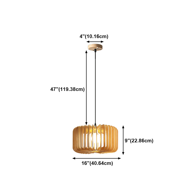 Geometric Hanging Light Modern Style Wood 1 Light Hanging Light Kit