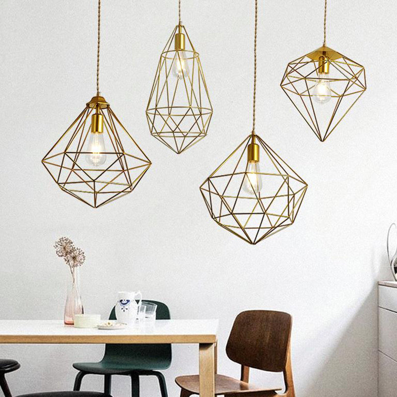 Geometric Hanging Light Modern Style Metal 1 Light Hanging Light Kit