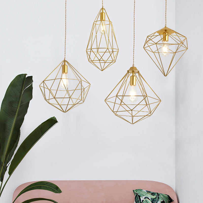 Geometric Hanging Light Modern Style Metal 1 Light Hanging Light Kit