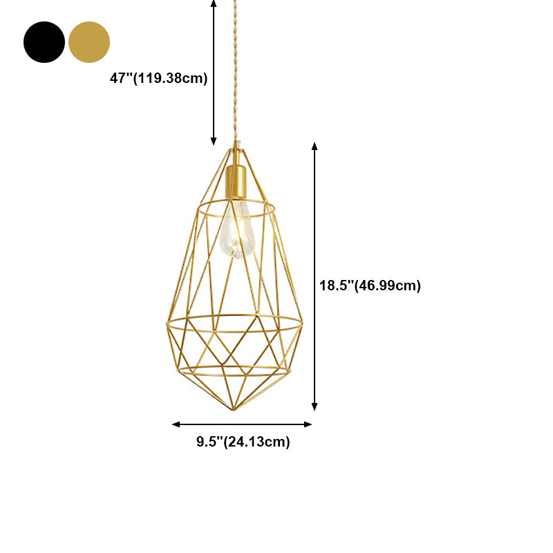 Geometric Hanging Light Modern Style Metal 1 Light Hanging Light Kit