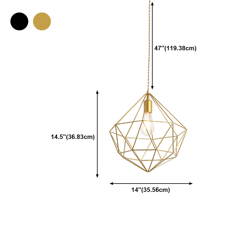 Geometric Hanging Light Modern Style Metal 1 Light Hanging Light Kit