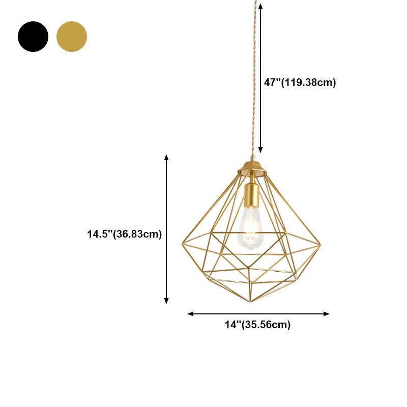 Geometric Hanging Light Modern Style Metal 1 Light Hanging Light Kit