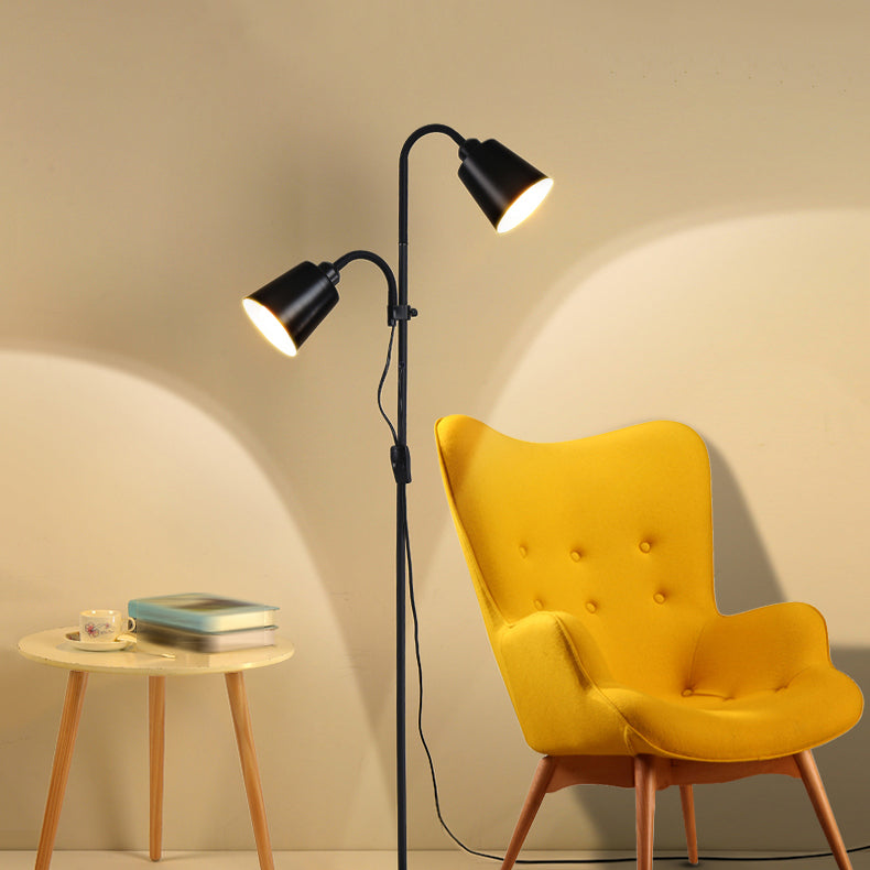 Nordic Style Iron Floor Lamp Strip Shape Double Headed Floor Light for Living Room