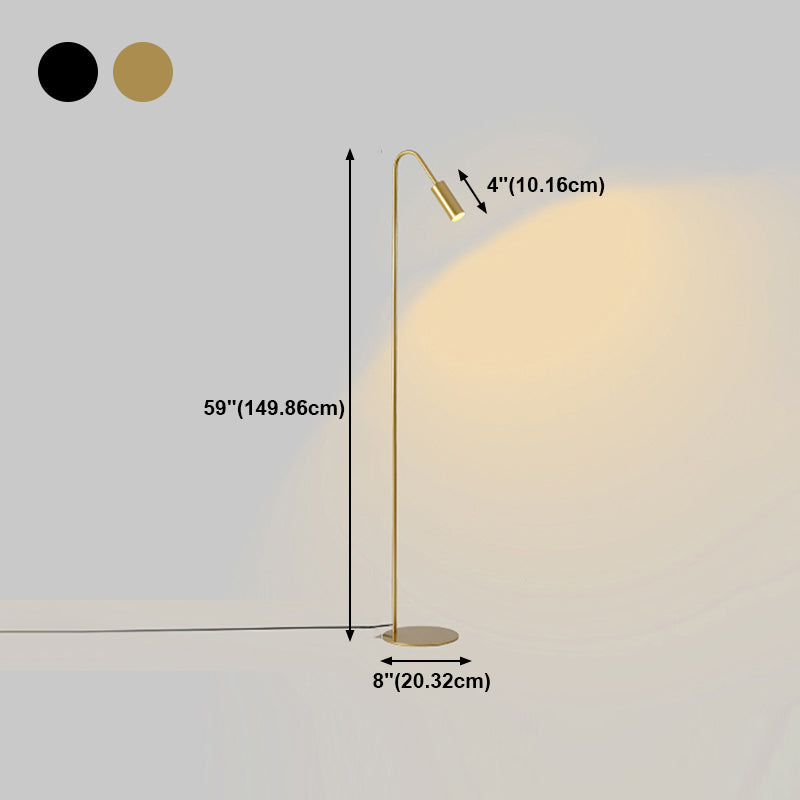 Illuminazione da pavimento a forma lineare in metallo moderno 1 flione leggero leggero