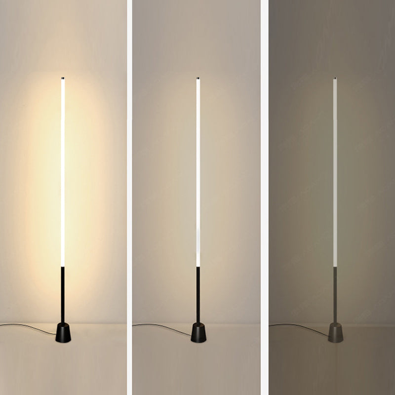 Metalen lineaire vorm vloerverlichting moderne 1-licht vloerlamp armaturen in zwart