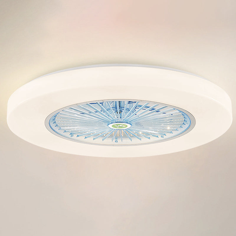 Ventilateur de plafond à 1 léger lumière de plafond LED moderne avec une teinte acrylique pour la chambre